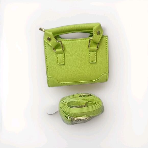 Women Hand Bag Mini Key Lime Green Shoulder Bag Crossbody Bag W Strap - Picture 2 of 10